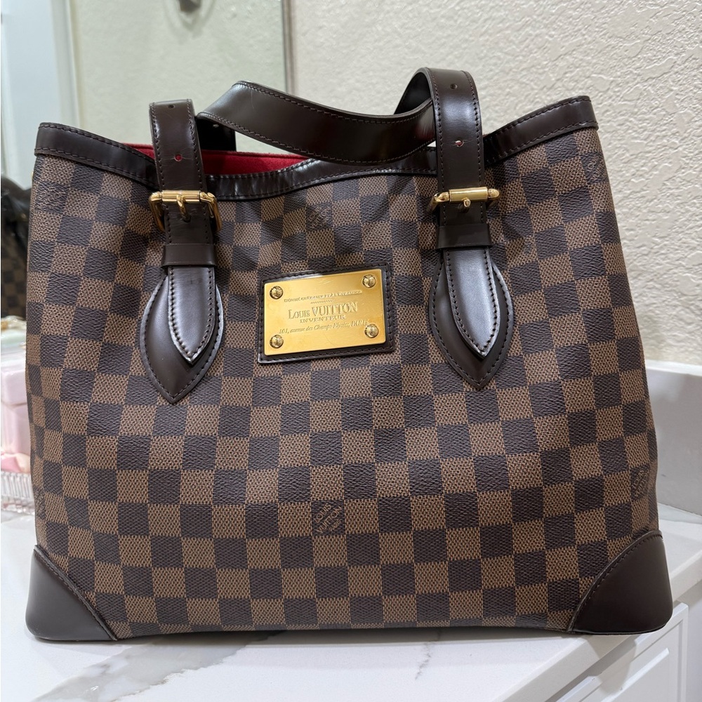 Louis Vuitton MM Hamstead in Damier Ebene
